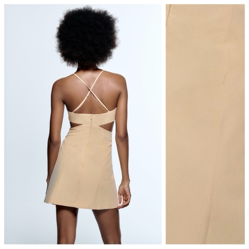 white christmas dresses ZARA. Yellow die-cut dress TS – Hibuy market main image 1